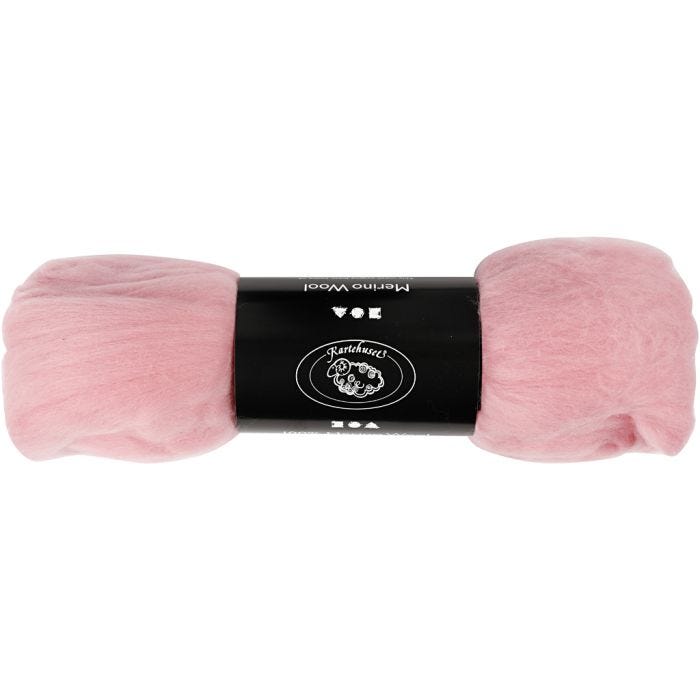 Laine Mérinos, 21 my, rose clair, 100gr/ 1 Pq.