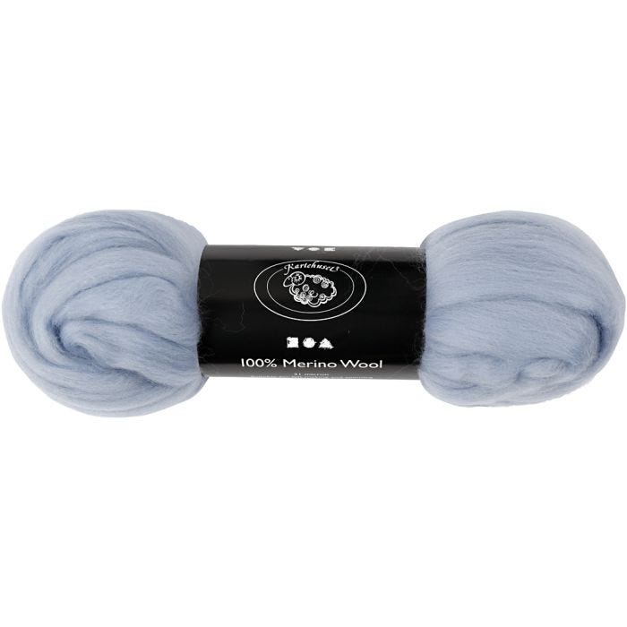 Laine Mérinos, 21 my, ice blue, 100gr/ 1 Pq.