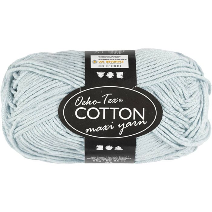 Pelote de fil de coton, dim. 8/8, L : 80-85 M, aiguille 4-4,5, dusty blue, 50 gr/ 1 boule