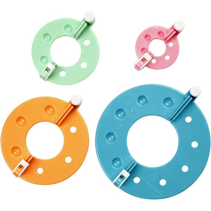 Gabarits pour pompons, 3,5+5,5+7+9 cm, 4pièces/ 1 set
