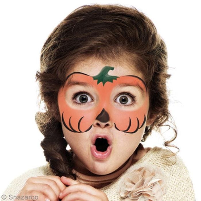 DIY Maquillage facile Citrouille Halloween pour fillette