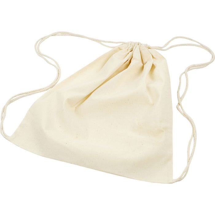 Sac à cordons, dim. 37x41 cm, 115 gr, naturel clair, 3pièces/ 1 Pq.