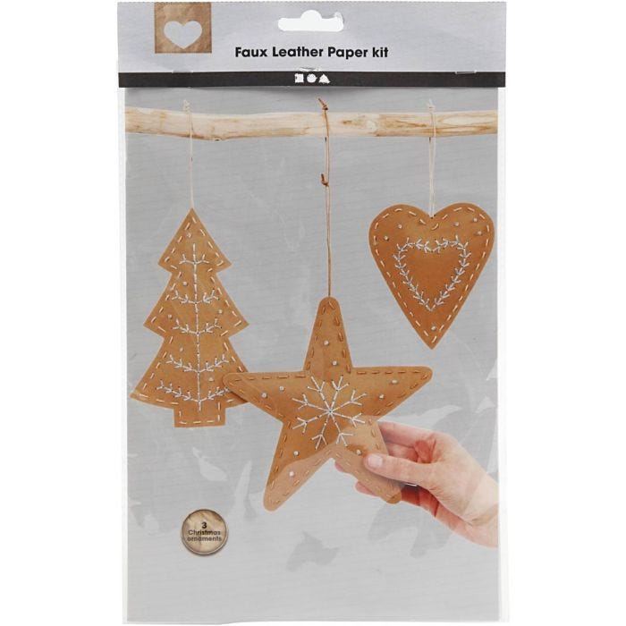 Décorations de Noël en papier imitation cuir, 0,55 mm, 1 set