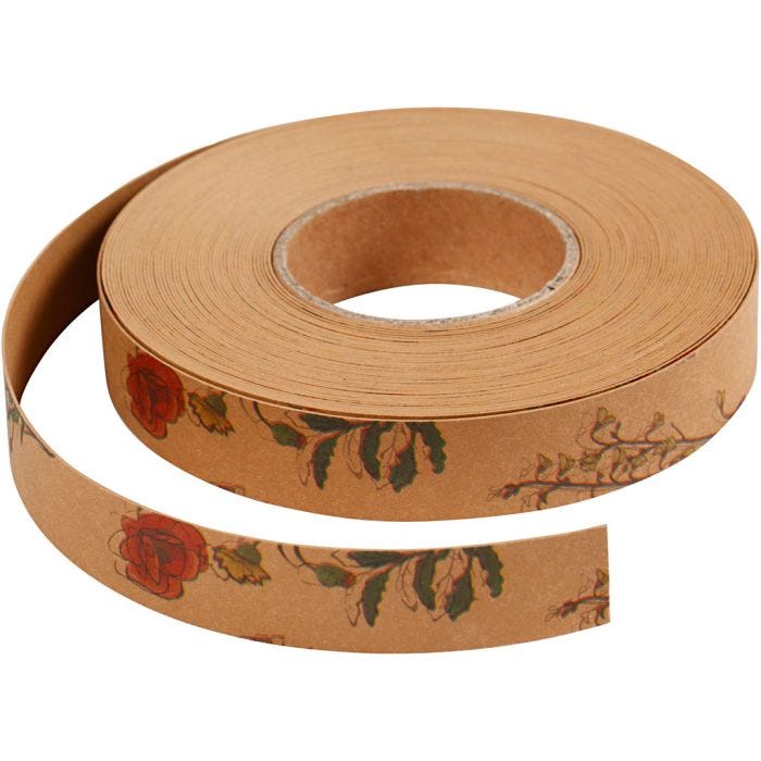 Bandes de tressage, 15 mm, 0,55 mm, brun clair, 9.50m/ 1 rouleau