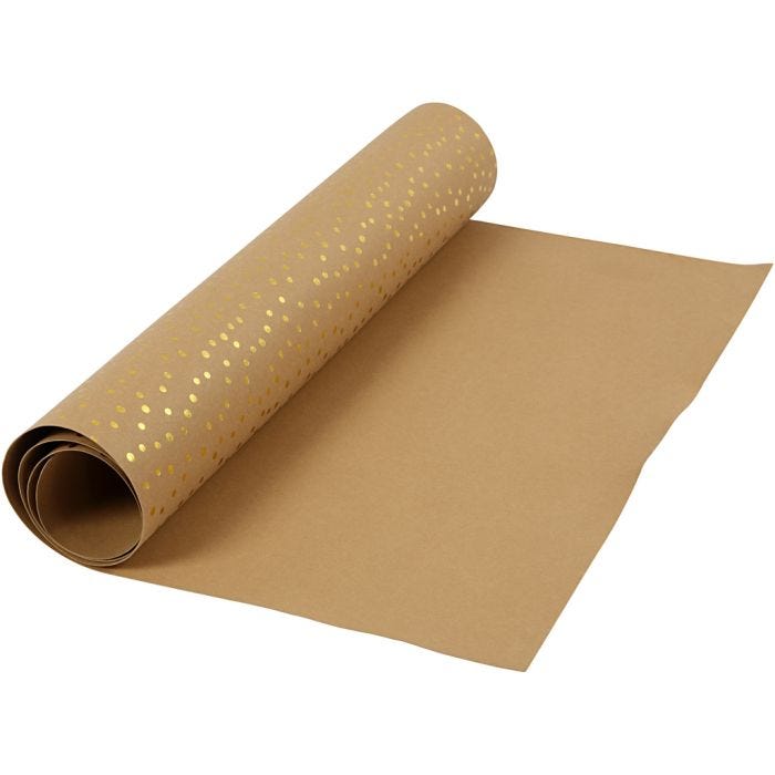 Papier imitation cuir, L : 50 cm, unicolor,film, 350 gr, brun clair, or, 1m/ 1 rouleau