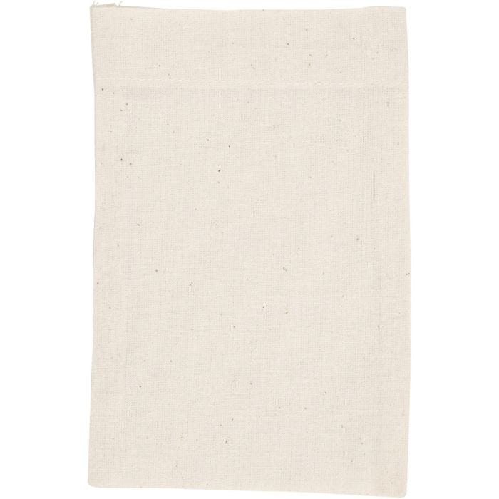 Sac en coton, dim. 15x20 cm, 115 gr, naturel clair, 4pièces/ 1 Pq.