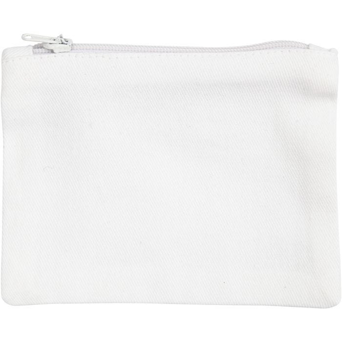 Trousse en coton, dim. 9x12 cm, 210 gr, blanc, 1 pièce
