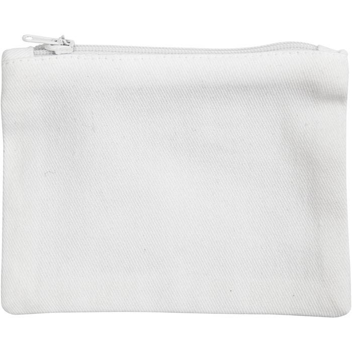 Trousse en coton, dim. 9x12 cm, 210 gr, blanc, 1 pièce