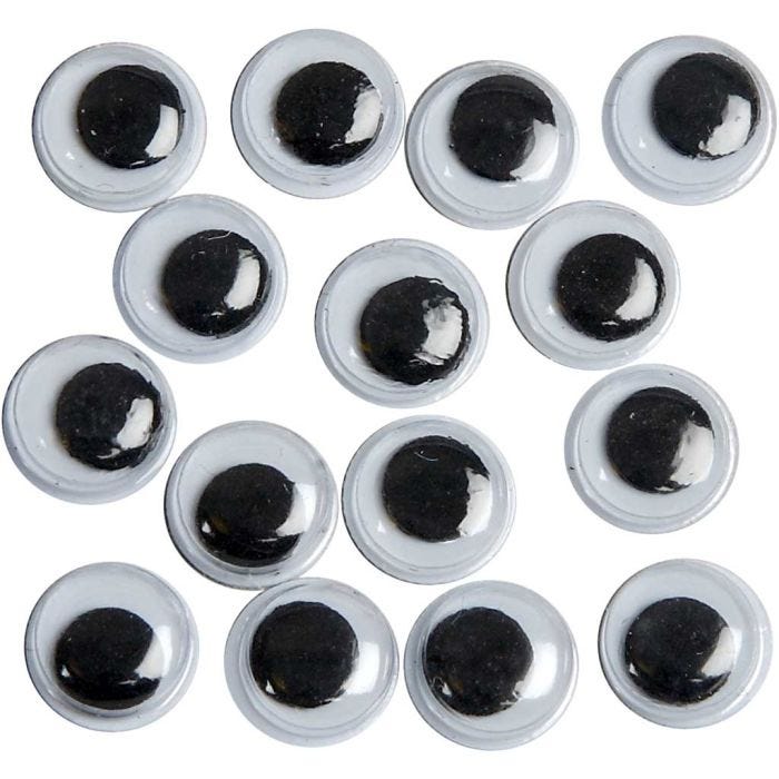 Yeux Mobiles, Non autocollants, d 8 mm, 40 pièces/ 1 Pq.