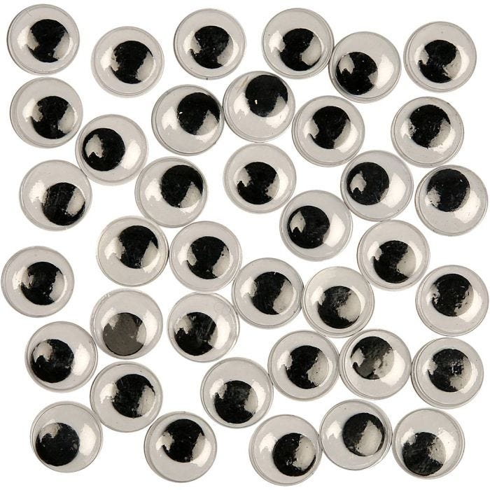 Yeux Mobiles, Non autocollants, d 12 mm, 30 pièces/ 1 Pq.