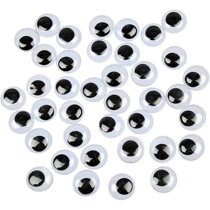 Yeux Mobiles, Non autocollants, d 20 mm, 500 pièces/ 1 Pq.