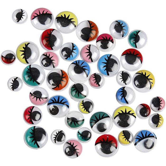 Yeux loucheurs, Non autocollants, 8-12 mm, 300ass./ 1 Pq.