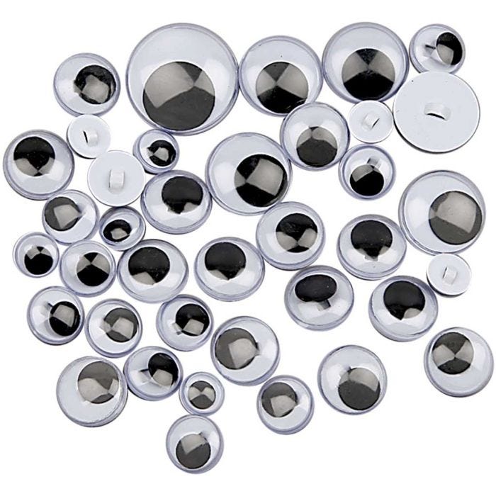 Yeux Loucheurs, coudre, pour couture, 8-20 mm, 24ass./ 1 Pq.