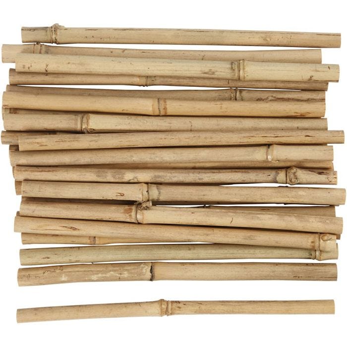 Bâton de bambou, L : 20 cm, ép. 8-15 mm, 30 pièces/ 1 Pq.