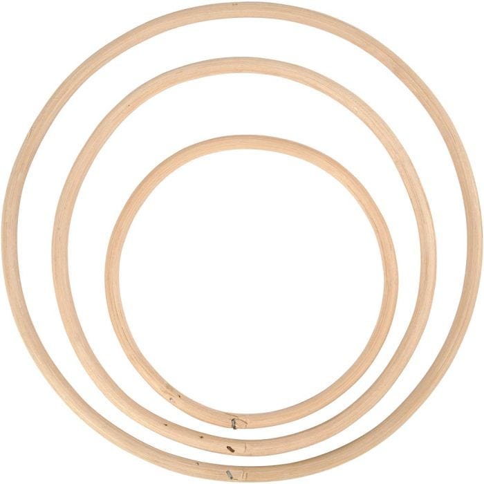 Anneau en bambou, d 15,3+20,3+25,5 cm, 3 pièces/ 1 set