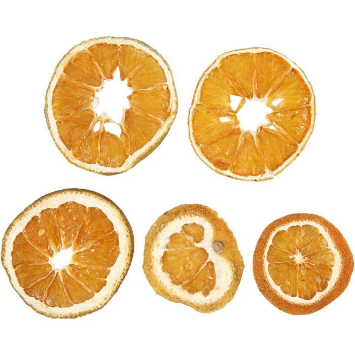 Tranches d'orange séchées, d 40-60 mm, 5 pièces/ 1 Pq.