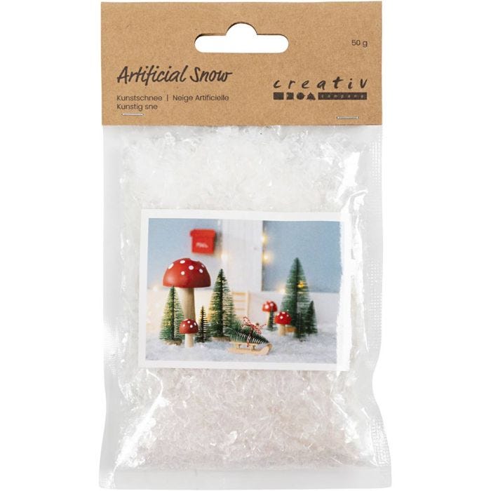 Neige artificielle, glitter blanc, 50 gr/ 1 sac