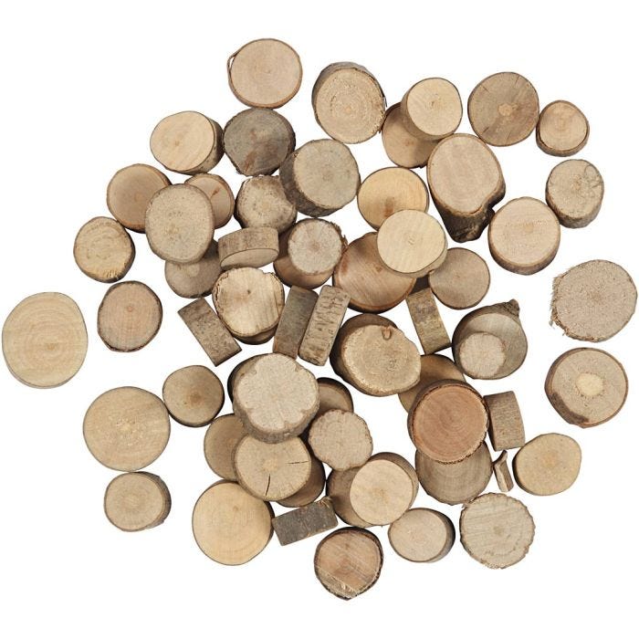Disque en bois, d 10-15 mm, 25 gr/ 1 Pq.