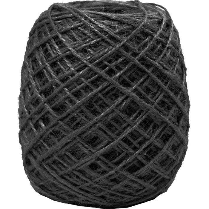 Chanvre naturel, 1-2 mm, noir, 150m/ 1 rouleau