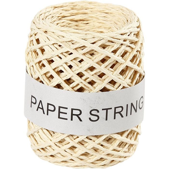 Ficelle de papier, 1 mm, naturel, 50m/ 1 rouleau