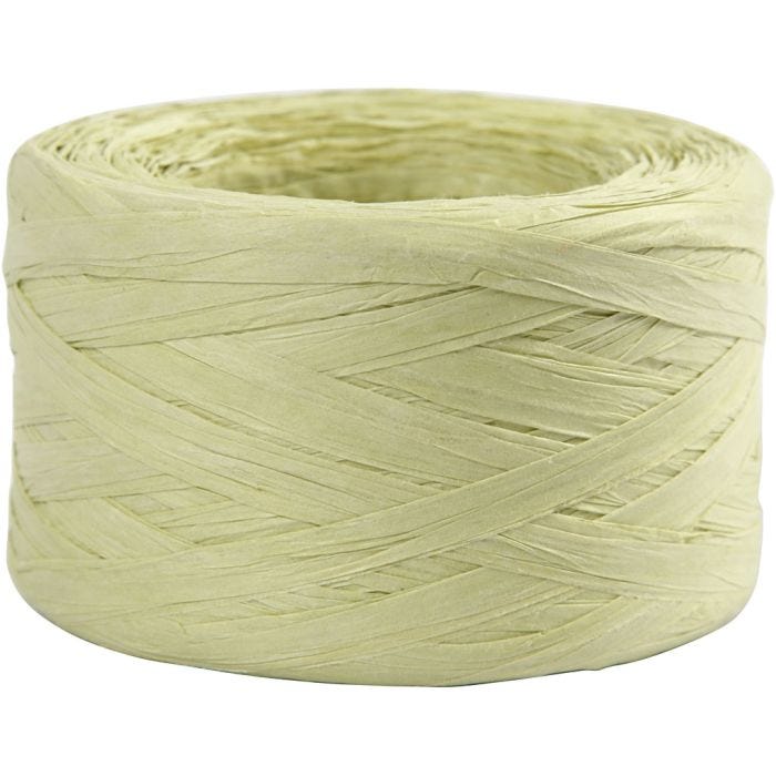 Fil de Raphia, L : 7-8 mm, vert clair, 100 m/ 1 rouleau