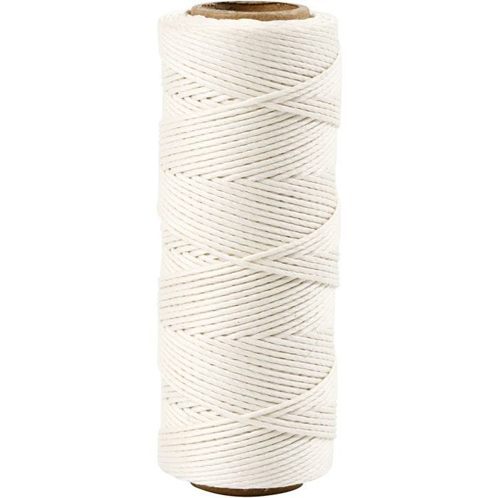Fil de bambou, 1 mm, blanc, 65m/ 1 rouleau