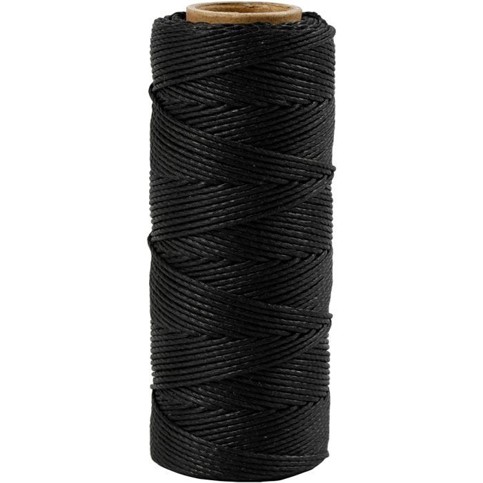 Fil de bambou, 1 mm, noir, 65m/ 1 rouleau