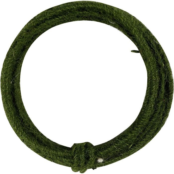 Fil de jute, 2-4 mm, vert, 3m/ 1 Pq.