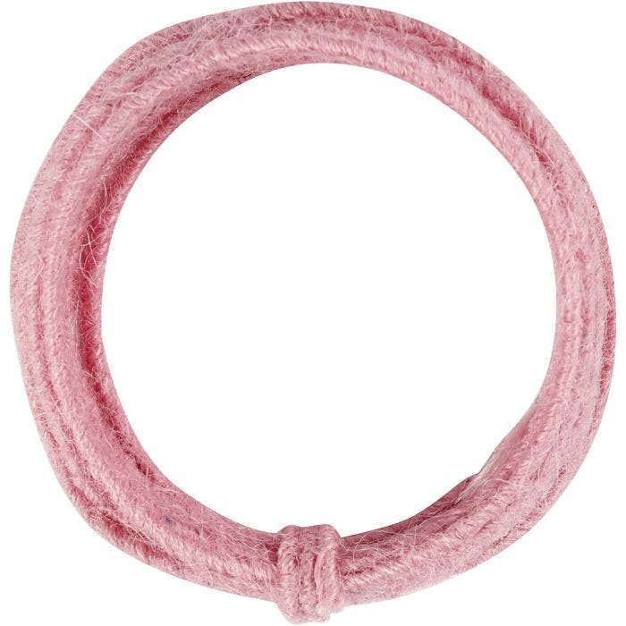 Fil de jute, 2-4 mm, rose, 3m/ 1 Pq.