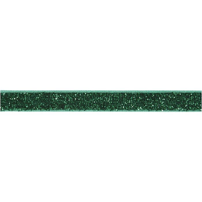 Ruban décoratif, L : 10 mm, vert, 5 m/ 1 rouleau