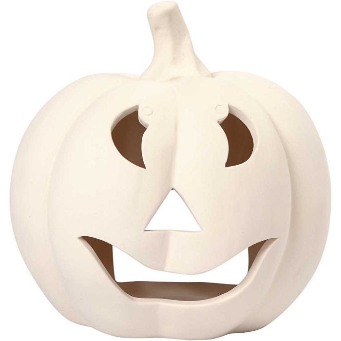 Bougeoir Halloween, H : 15 cm, d 15 cm, blanc, 2pièces/ 1 Pq.