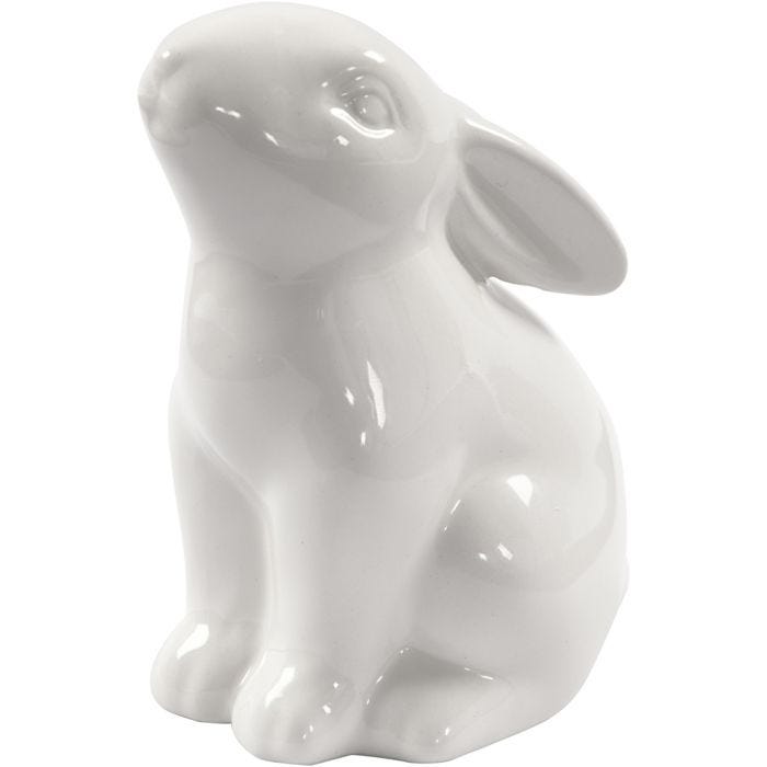 Lapin, H : 9 cm, d 5,5 cm, blanc, 12pièces/ 1 Pq.