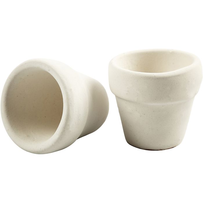 Pots de fleurs, H : 4,6 cm, d 5,2 cm, blanc, 6 pièces/ 1 Pq.