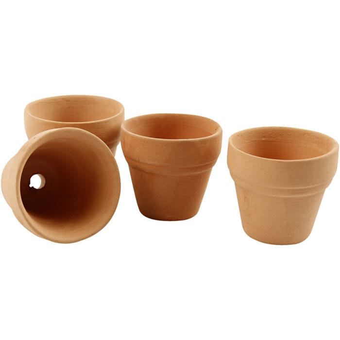 Pots de fleurs, H : 3,1 cm, d 3,4 cm, 48pièces/ 1 Pq.