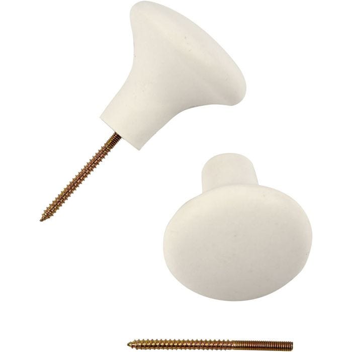 Patère, 5,1 cm, 5,4 cm, blanc, 4pièces/ 1 Pq.