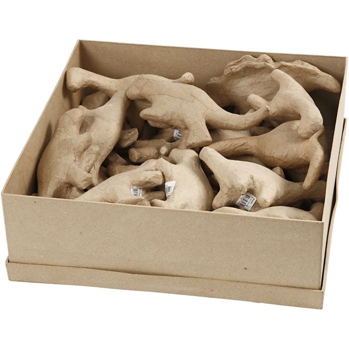 Dinosaures, H : 9-12,5 cm, L : 4,5+5,5 cm, 21pièces/ 1 Pq.
