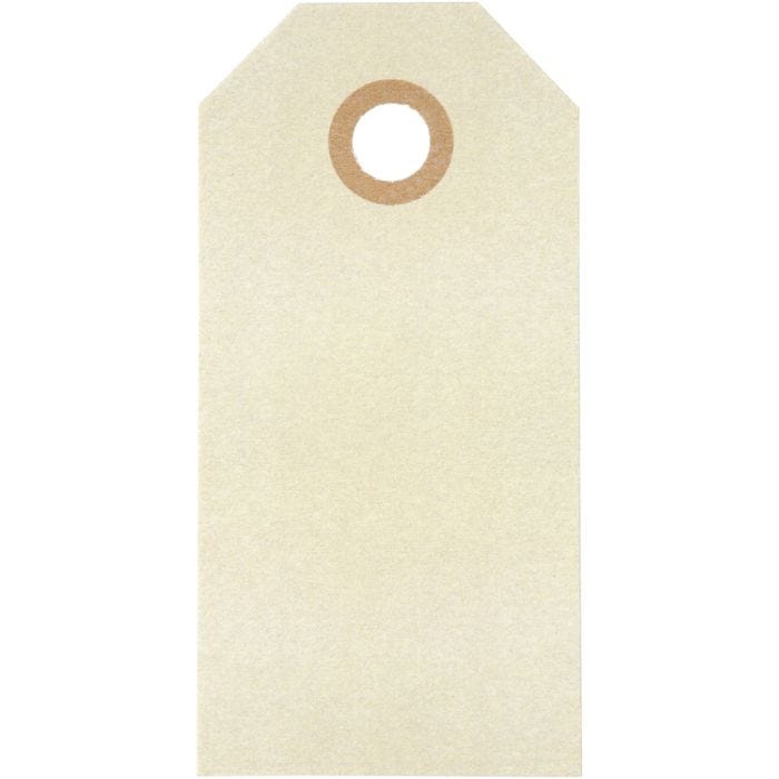 Étiquettes en carton, dim. 4x8 cm, 250 gr, crème, 1000pièces/ 1 Pq.