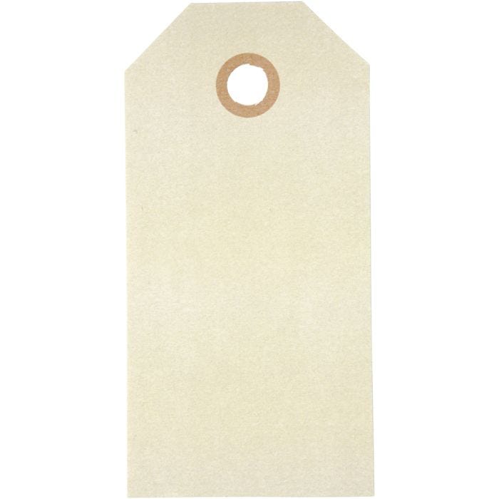Étiquettes en carton, dim. 5x10 cm, 250 gr, crème, 20pièces/ 1 Pq.