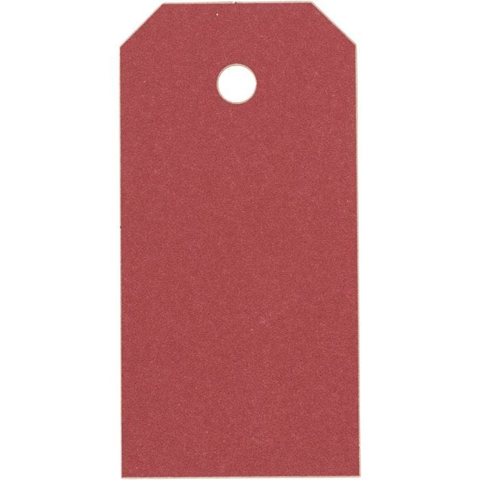 Étiquettes en carton, dim. 4x8 cm, 250 gr, rouge, 20 pièces/ 1 Pq.