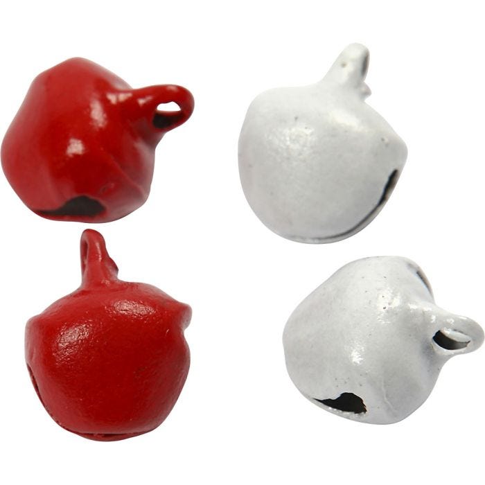 Grelots, d 8 mm, rouge/blanc, 50 pièces/ 1 Pq.