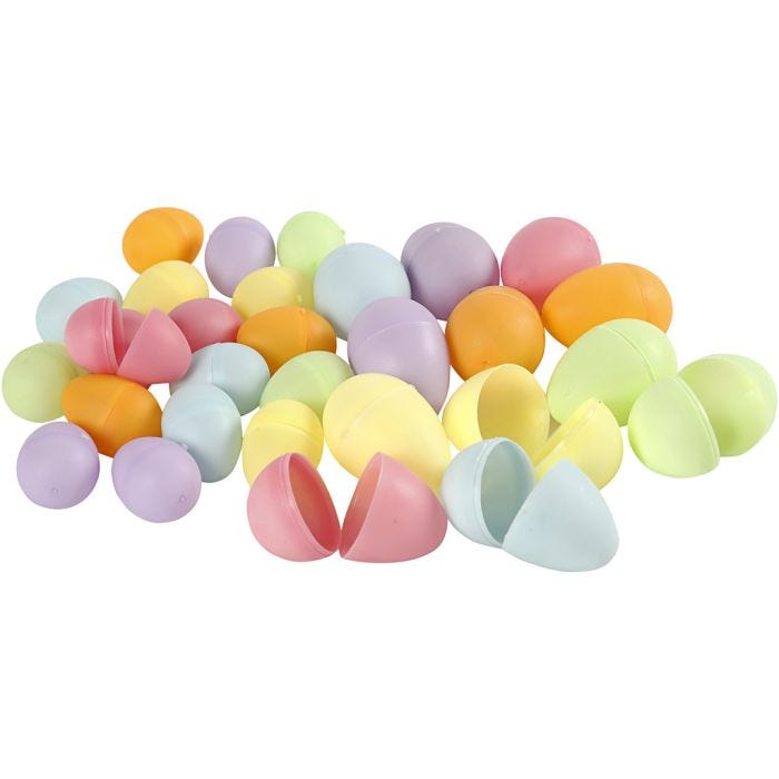 Oeufs, 4,5+6 cm, 3+4 cm, couleurs pastel, 180pièces/ 1 Pq.