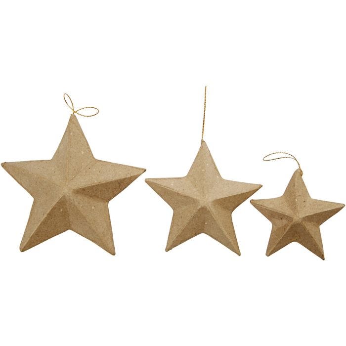 Étoiles, 7,5+10+12,5 cm, 6pièces/ 1 Pq.