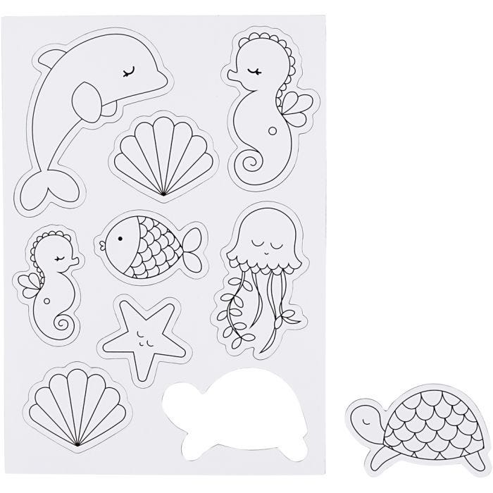 Aimants, Animaux marins, 14,85x21, 1 flles