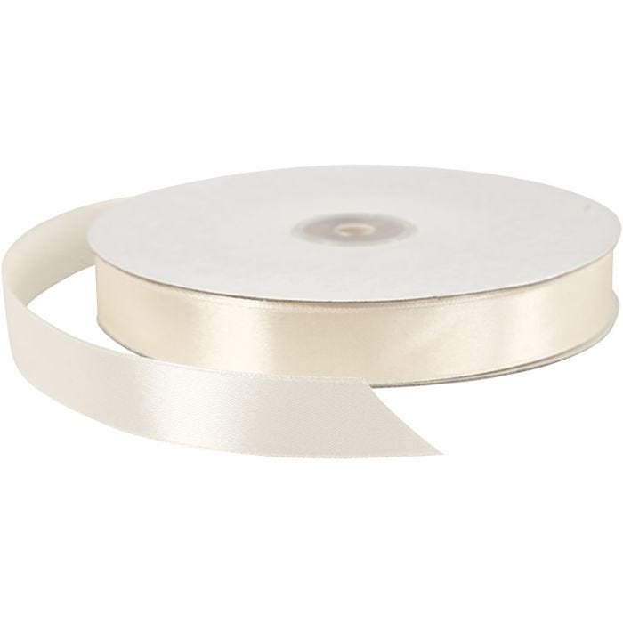 Ruban de satin, L : 20 mm, blanc cassé, 100 m/ 1 rouleau