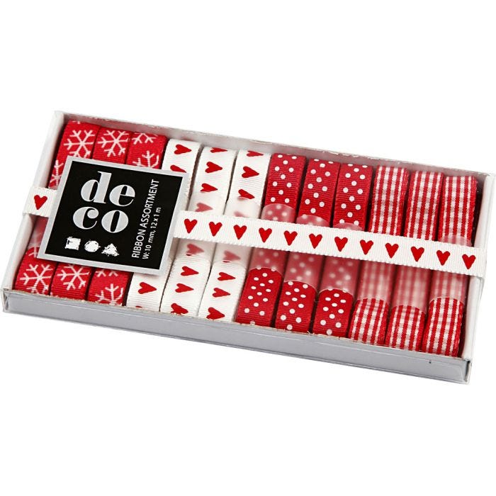 Rubans décoratifs, 10 mm, 12x1m/ 1 Pq.
