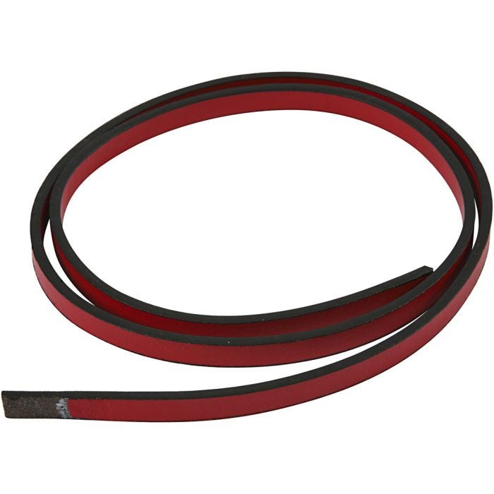 Ceinture Type Cuir, L : 10 mm, ép. 3 mm, rouge, 1m/ 1 Pq.
