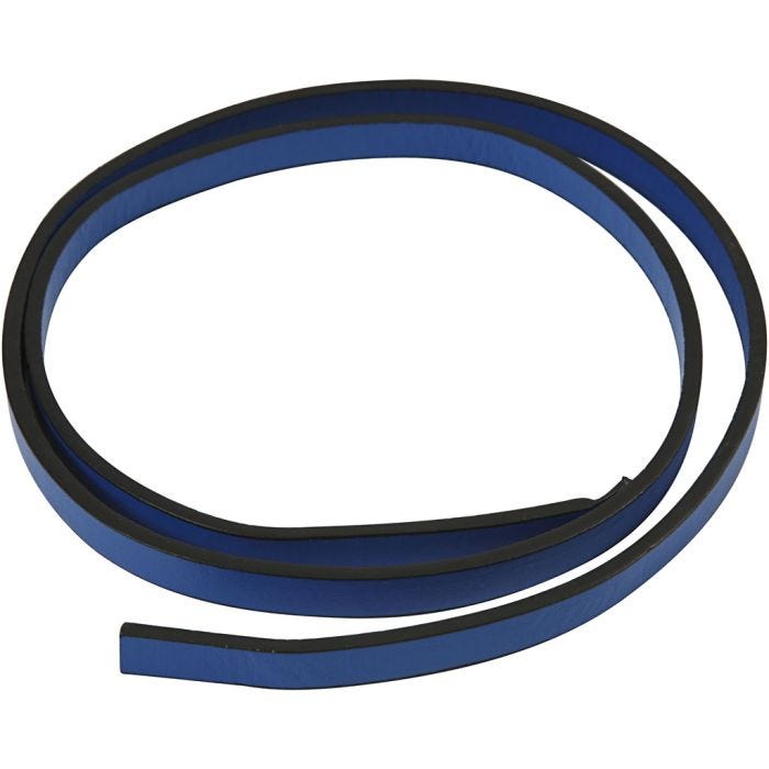 Ceinture Type Cuir, L : 10 mm, ép. 3 mm, bleu, 1m/ 1 Pq.