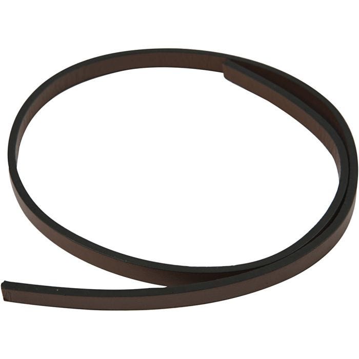Ceinture Type Cuir, L : 10 mm, ép. 3 mm, brun, 1m/ 1 Pq.