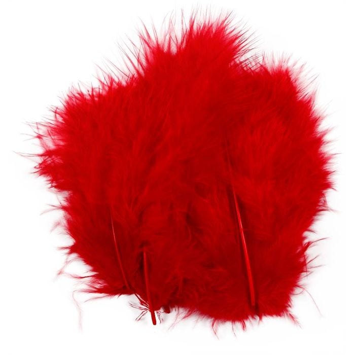 Duvet, 5-12 cm, rouge, 15pièces/ 1 Pq.