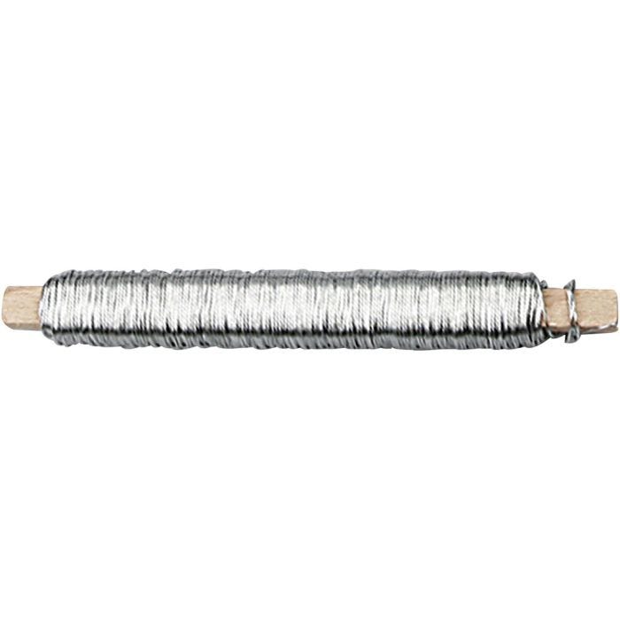 Fil pour fleur, 0,6 mm, argent, 50m/ 1 rouleau